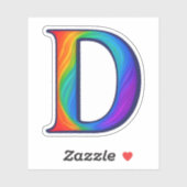 Sticker Lettre D de l'alphabet initial coloré (Feuille)