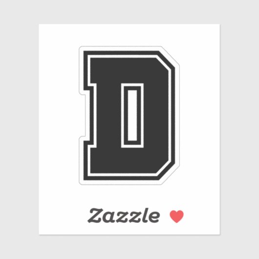 Sticker Lettre D sporty college alphabet de police (Feuille)