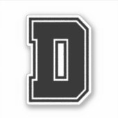 Sticker Lettre D sporty college alphabet de police (Devant)