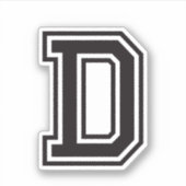 Sticker Lettre D sporty college alphabet de police (Devant)