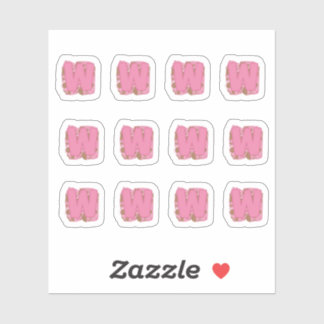 Sticker Lettre de café W : feuille d'initiale de monogramm