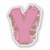 Sticker Lettre de café Y : monogramme initial  (Devant)