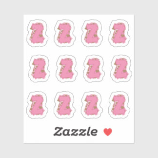 Sticker Lettre de café Z : Feuille d'initiale de monogramm