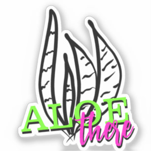 Sticker Lettre de script néon de plante d'aloès