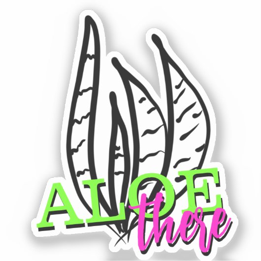 Sticker Lettre de script néon de plante d'aloès (Recto)
