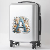 Sticker Lettre Décorative A Avec Émail Bleu (Sur valise)