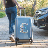 Sticker Lettre décorative E avec émail bleu (Valise Insitu)
