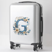 Sticker Lettre Décorative G Avec Émail Bleu (Sur valise)