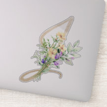 LETTRE D'OR Faux "J" Aquarelle Fleurs Sauvages