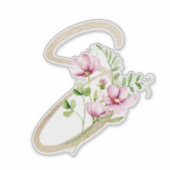 Sticker LETTRE D'OR Faux "S" Aquarelle Fleurs Sauvages (Devant)