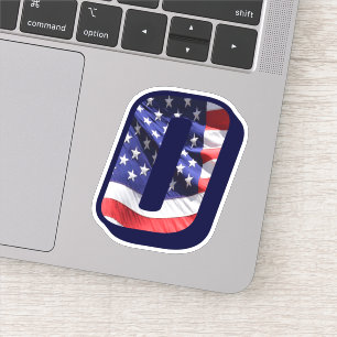 STICKER LETTRE DORLETTRE AMÉRICAINE O INIO USA