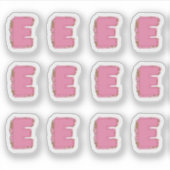 Sticker Lettre E Café : Planche de Monogramme Initial (Devant)
