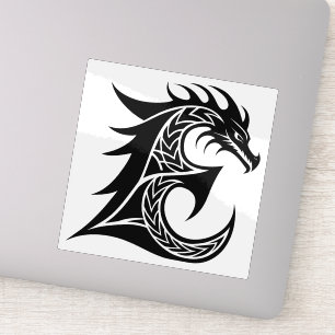 Sticker Lettre E de style dragon, Alphabet Dragon, Monogra