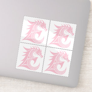 Sticker Lettre E de style dragon, alphabet du dragon, mono