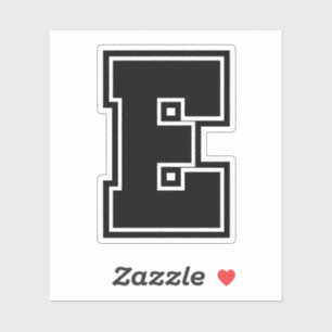 Sticker Lettre E sporty college alphabet de police