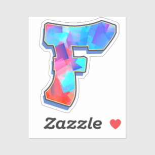 Sticker Lettre F - Color Mix