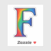 Sticker Lettre F de l'alphabet initial coloré (Feuille)