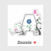 Sticker LETTRE Florale A (Feuille)