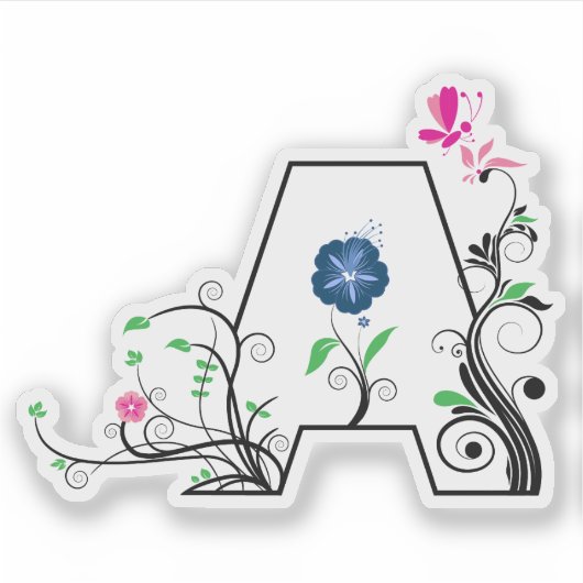 Sticker LETTRE Florale A (Devant)