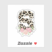 Sticker Lettre Florale S Nom initial Leopard Cheetah Impri (Feuille)