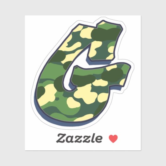 Sticker Lettre G - Camo Green (Feuille)