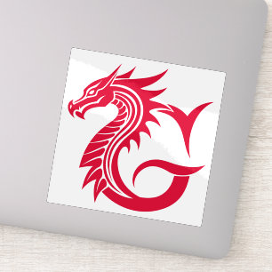 Sticker Lettre G de style dragon, Alphabet Dragon, Monogra