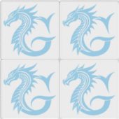 Sticker Lettre G de style dragon, alphabet du dragon, mono (Devant)