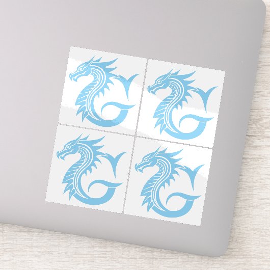 Sticker Lettre G de style dragon, alphabet du dragon, mono (Détail)