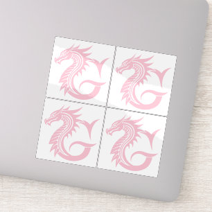 Sticker Lettre G de style dragon, alphabet du dragon, mono
