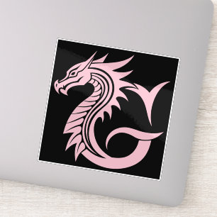 Sticker Lettre G de style dragon, alphabet du dragon, mono