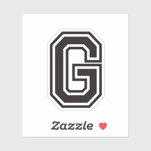 Sticker Lettre G sporty college alphabet de police (Feuille)