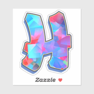 Sticker Lettre H _ Graffiti Alphabet Lettres
