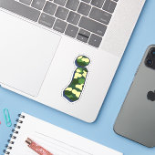 Sticker Lettre i - Camo Green (Ordinateur portable avec iPhone)