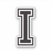 Sticker Lettre I sporty collège alphabet de police (Devant)