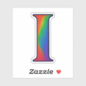 Sticker Lettre initiale alphabetique colorée I (Feuille)