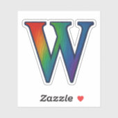 Sticker Lettre initiale d'alphabet colorée W (Feuille)