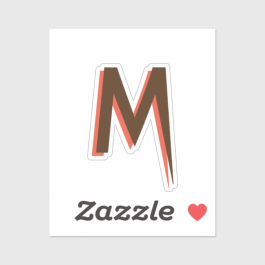 Sticker Lettre initiale de texte Brown 3D moderne | Rose S (Feuille)