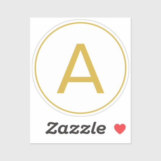 STICKER LETTRE INITIALE MONOGRAPHIQUE ÉLÉGANTE OR COULEUR (Feuille)