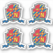 Sticker Lettre initiale N nom de la coutume Crest de lion (Devant)
