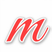 Sticker Lettre initiale rouge monogramme professionnel mod (Recto)