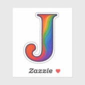 Sticker Lettre J de l'alphabet initial coloré (Feuille)