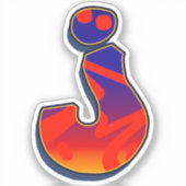 Sticker Lettre J - Night Sky (Recto)