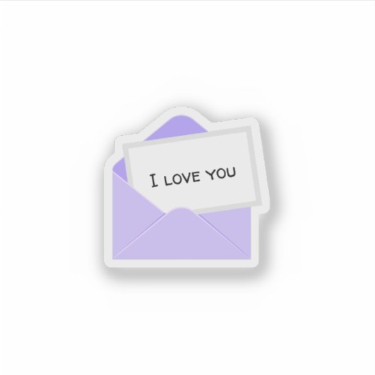 Sticker Lettre Je T'Aime (Devant)