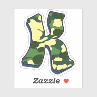 Sticker Lettre K - Camo Green