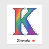 Sticker Lettre K de l'alphabet initial coloré (Feuille)