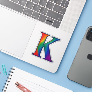Sticker Lettre K de l'alphabet initial coloré
