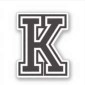 Sticker Lettre K sporty college alphabet de police (Devant)