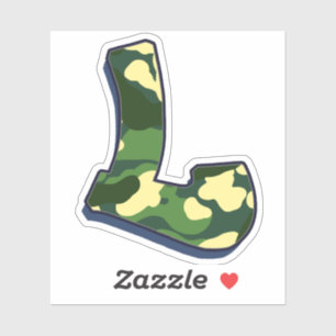 Sticker Lettre L - Camo Green