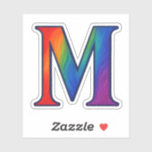 Sticker Lettre M de l'alphabet initial coloré (Feuille)