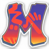 Sticker Lettre M - Night Sky (Recto)